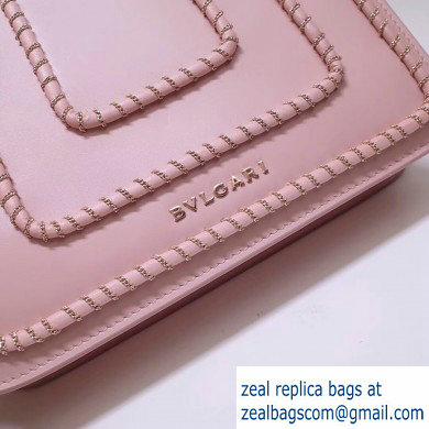 Bvlgari Serpenti Forever 20cm Woven Chain Crossbody Bag Pink 2019