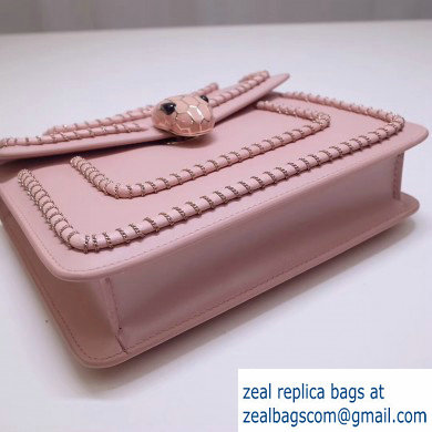 Bvlgari Serpenti Forever 20cm Woven Chain Crossbody Bag Pink 2019 - Click Image to Close