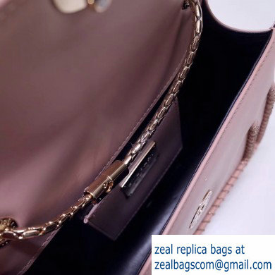 Bvlgari Serpenti Forever 20cm Woven Chain Crossbody Bag Pink 2019