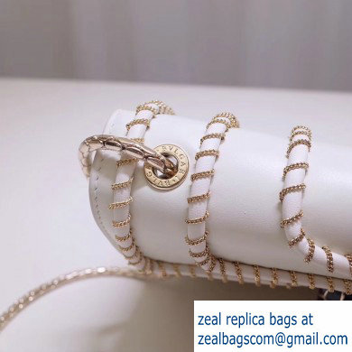 Bvlgari Serpenti Forever 20cm Woven Chain Crossbody Bag White 2019 - Click Image to Close