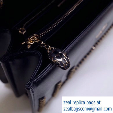 Bvlgari Serpenti Forever 28cm Woven Chain Shoulder Bag Black 2019 - Click Image to Close