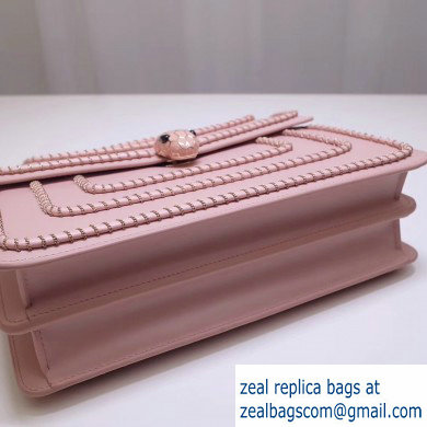 Bvlgari Serpenti Forever 28cm Woven Chain Shoulder Bag Pink 2019 - Click Image to Close