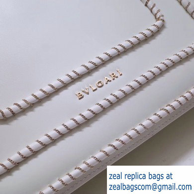 Bvlgari Serpenti Forever 28cm Woven Chain Shoulder Bag White 2019 - Click Image to Close