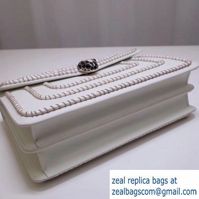 Bvlgari Serpenti Forever 28cm Woven Chain Shoulder Bag White 2019 - Click Image to Close