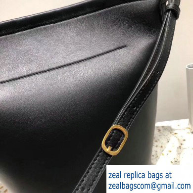 Celine Clasp Bucket Bag in Calfskin Black 2019