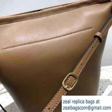 Celine Clasp Bucket Bag in Calfskin Brown 2019 - Click Image to Close