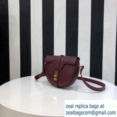 Celine Small Besace 16 Bag in Satinated Calfskin Burgundy 2019