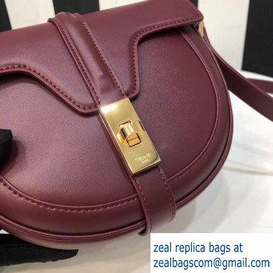 Celine Small Besace 16 Bag in Satinated Calfskin Burgundy 2019