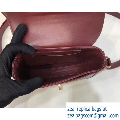 Celine Small Besace 16 Bag in Satinated Calfskin Burgundy 2019