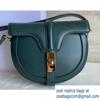 Celine Small Besace 16 Bag in Satinated Calfskin Dark Green 2019