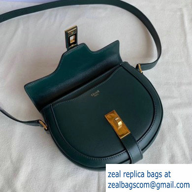 Celine Small Besace 16 Bag in Satinated Calfskin Dark Green 2019 - Click Image to Close