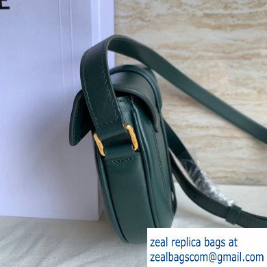 Celine Small Besace 16 Bag in Satinated Calfskin Dark Green 2019