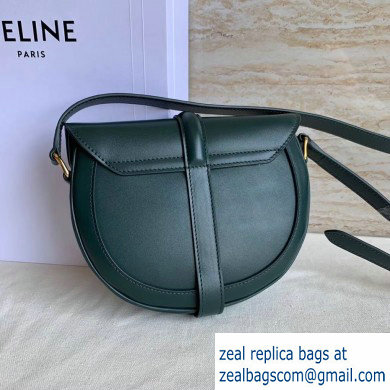 Celine Small Besace 16 Bag in Satinated Calfskin Dark Green 2019