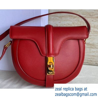 Celine Small Besace 16 Bag in Satinated Calfskin Red 2019