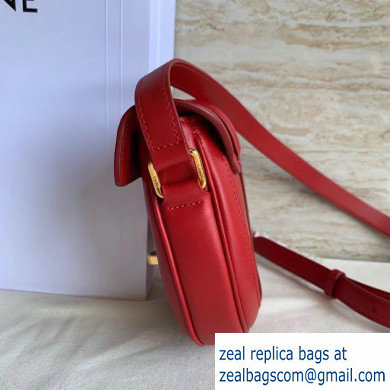 Celine Small Besace 16 Bag in Satinated Calfskin Red 2019