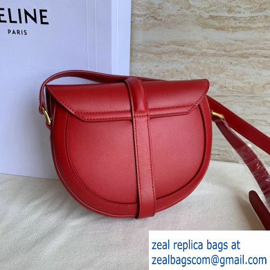 Celine Small Besace 16 Bag in Satinated Calfskin Red 2019