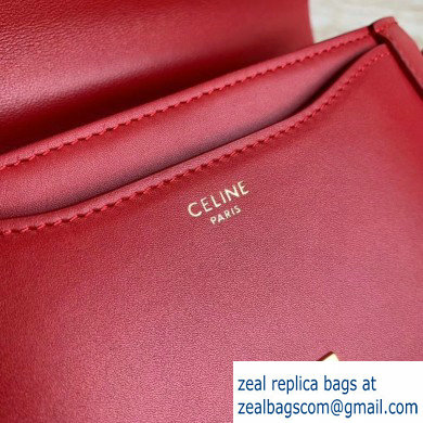 Celine Small Besace 16 Bag in Satinated Calfskin Red 2019