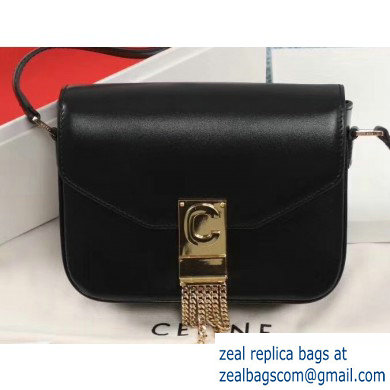 Celine Small C Bag with Pampille in Shiny Calfskin Black 2019 - Click Image to Close