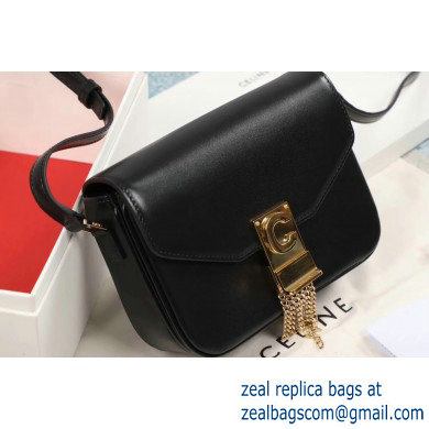 Celine Small C Bag with Pampille in Shiny Calfskin Black 2019