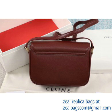 Celine Small C Bag with Pampille in Shiny Calfskin Burgundy 2019