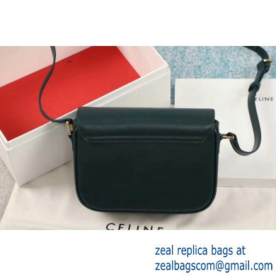 Celine Small C Bag with Pampille in Shiny Calfskin Dark Green 2019