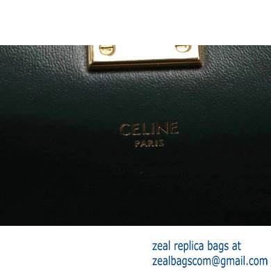 Celine Small C Bag with Pampille in Shiny Calfskin Dark Green 2019