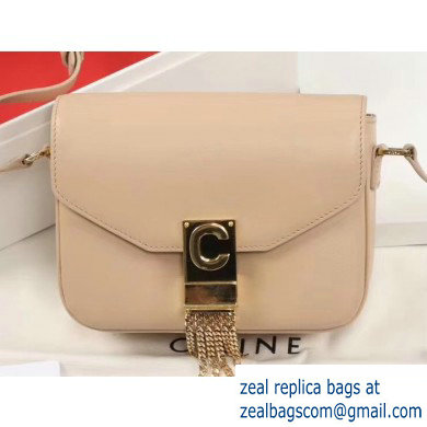 Celine Small C Bag with Pampille in Shiny Calfskin Nude 2019