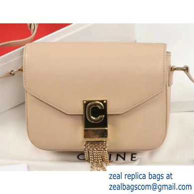 Celine Small C Bag with Pampille in Shiny Calfskin Nude 2019 - Click Image to Close