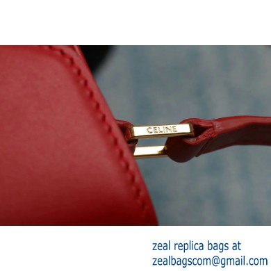 Celine Small C Bag with Pampille in Shiny Calfskin Red 2019