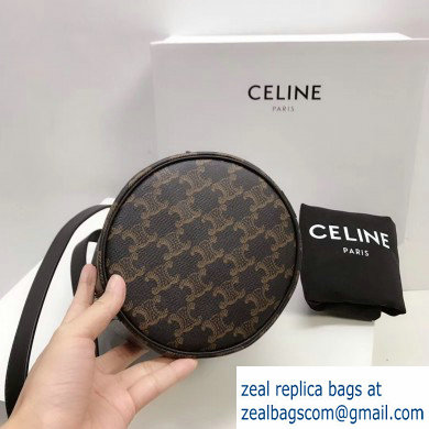 Celine Small Drawstring Bucket Triomphe Canvas Bag Black 2019