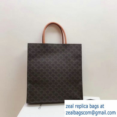 Celine Vertical Cabas Triomphe Canvas Large Tote Bag Brown 2019