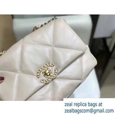 Chanel 19 Small Leather Flap Bag AS1160 Beige 2019 - Click Image to Close