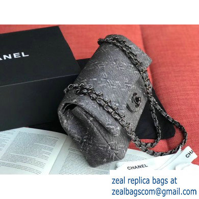 Chanel Denim Classic Flap Medium Bag Black 2019