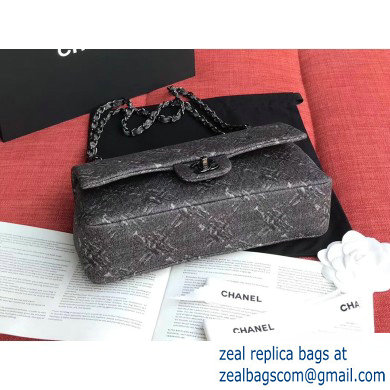 Chanel Denim Classic Flap Medium Bag Black 2019