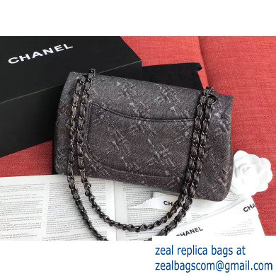 Chanel Denim Classic Flap Medium Bag Black 2019