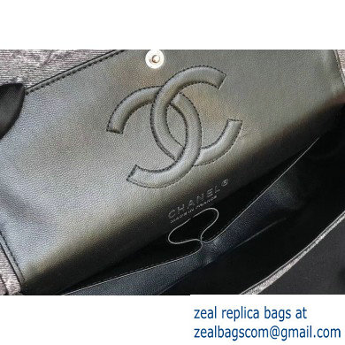 Chanel Denim Classic Flap Medium Bag Black 2019