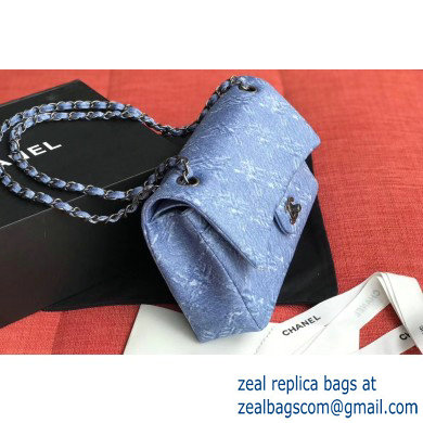 Chanel Denim Classic Flap Medium Bag Blue 2019