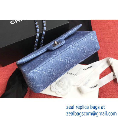 Chanel Denim Classic Flap Medium Bag Blue 2019