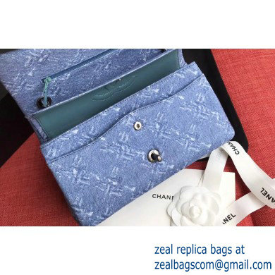 Chanel Denim Classic Flap Medium Bag Blue 2019