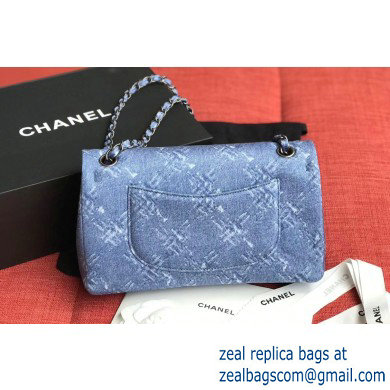 Chanel Denim Classic Flap Medium Bag Blue 2019