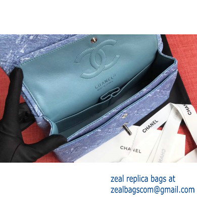 Chanel Denim Classic Flap Medium Bag Blue 2019