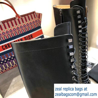 Chanel Lace-up High Boots Black 2019 - Click Image to Close