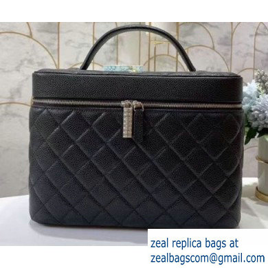 Chanel Medium Cosmetic Vanity Case Bag 31543 in Grained Calfskin Black
