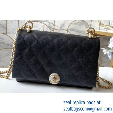 Chanel Pearl Classic Flap Bag Black 2019
