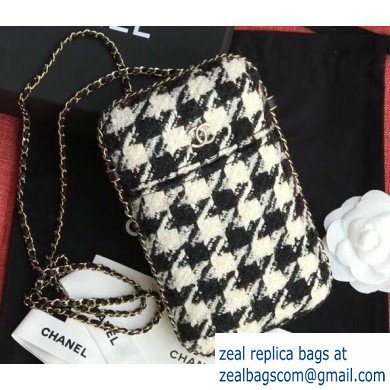 Chanel Tweed Clutch with Chain Phone Bag A94471 Black 2019