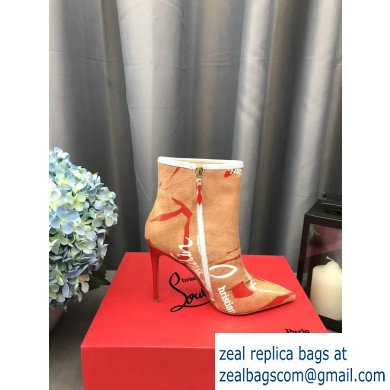 Christian Louboutin Heel Boots Logo Apricot 2019 - Click Image to Close