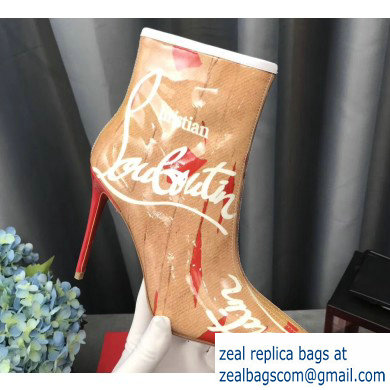 Christian Louboutin Heel Boots Logo Apricot 2019 - Click Image to Close