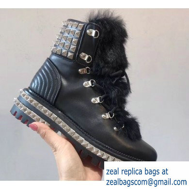 Christian Louboutin King St Combat Boots Black/Hair 2019 - Click Image to Close