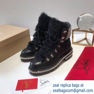 Christian Louboutin King St Combat Boots Black/Hair 2019 - Click Image to Close