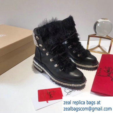 Christian Louboutin King St Combat Boots Black/Hair 2019